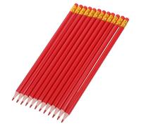 Operitacx 12 Pcs Pre-Sharpened Erasable Red Checking Pencils with Erasers - HB Drafting Pencils for Grading, Testing, Map Marking & School Office Use