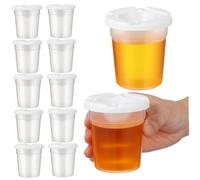 Operitacx 12 Pcs Spill Paint Cups with Lids for Small Stackable Watercolor and Acrylic Mixing Containers Easy to Hold Edges for School Art Classes and Portable Use