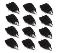 Operitacx 12 Sets DIY Gnome Beard Craft Kit with Black Faux Hair and Wooden Beads for Handmade Dwarf Decorations for Christmas Valentines Day Birthday Party Supplies and Reusable Craft