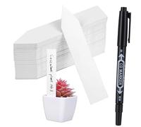 Operitacx 120pcs White PVC Plant Markers with Black Permanent Pen Durable Garden Labels for Outdoor and Indoor Use Easy Insert Plant Tags for Flowers Herbs Seedlings and Trees for Gardeners