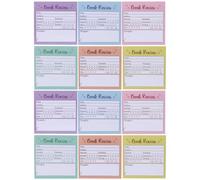 Operitacx 12pcs Book Review Note Pad: Multi-Colored Self-Stick Book Review Notepad, 2.9in Portable Reading Memo Tabs for School Students Literature Reading