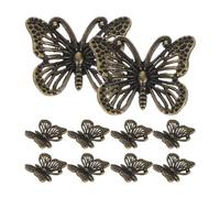 Operitacx 12Pcs Butterfly Drawer Knobs Vintage Brass Single Hole Handles for Wardrobe Jewelry Box Cupboard Pulls