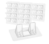 Operitacx 12pcs Clear Shelf Support Pegs Self Adhesive Heavy Duty Plastic Shelf Clips for Wood Glass Ceramic Surfaces No Drilling Closet Divider Pins for Kitchen Bookshelf Organizer