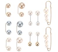 Operitacx 12Pcs Creative Brooches Corsage Brooches Safety Pin Alloy Pearl Simple Fashionable Elegant Design Pins to Hold Dress Together for Women Prevent Clothing Exposure Small Accessories