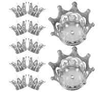 Operitacx 12pcs Crown Shaped Candy Boxes for Birthday Parties and Banquets, Large Capacity Plastic Party Treats Box with Elegant Silver Appearance, Decorative Multifunctional Chocolate