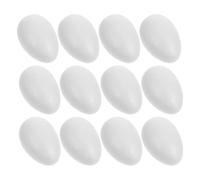 Operitacx 12pcs Easter Foam Eggs, 9cm White Polystyrene Painting Eggs, Craft Foam Fake Egg Shape Model for Easter Decorations Crafts Making Handmade DIY Halloween Christmas Holiday