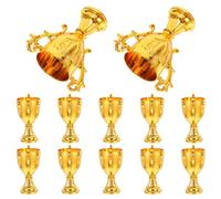 Operitacx 12Pcs Mini Trophies for Kids Awards, 4.5 Inch Plastic Gold Trophy Award Trophy Cups for Sports, Party Favors, Props, Rewards, Winning Prizes, Competitions