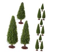 Operitacx 12pcs Mixed Green Model Trees for DIY Scenery Pine Miniature Landscape Plants for Train Layouts Architectural Crafts Holiday Decoration and Model Railroad Supplies