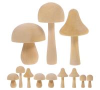 Operitacx 12pcs Natural Wooden Mushrooms - 6 Sizes, Unfinished Miniature Decorations for DIY Crafts, Home Decor, Garden Ornaments