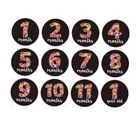 Operitacx 12pcs Newborn Stickers Creative Round Self-Adhesive Monthly Stickers for Boy Girl Photography Growth Tracking for Sharing Precious Moments