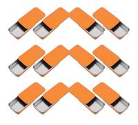 Operitacx 12pcs Orange Tinplate Slide-top Boxes 60x34x11mm for Lip Balm, Lip Gloss, Soap Packaging, Small Rectangular Metal Storage Containers for Personal Care