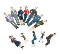 Operitacx 12Pcs Painted Plastic Figure Models 1/25 Scale Miniature People Figures for Train Layouts and Architecture Ornaments, Mixed Poses for Model Hobby Crafting