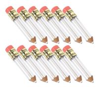 Operitacx 12Pcs Pencil-Shaped Refillable Lip Gloss Tubes Cosmetic Containers with Brush for Travel and Personalised Lip Balm Making