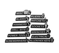 Operitacx 12pcs Printed Magnetic Labels for Toolbox - Tool Cabinet Markers with Picture Icons - Reusable Easy to Read Tool Drawers Tags for Hardware Organization