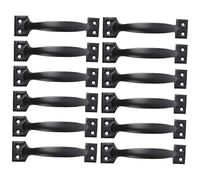 Operitacx 12pcs Retro Arched Drawer Handles Vintage Style Cabinet Pulls for Wardrobe Door Knobs Black Painted Hardware for Antique Furniture and Home Decoration
