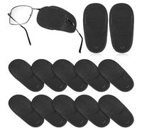 Operitacx 12pcs Reusable Eye Patches for Glasses Non-Woven Fabric Material, Black Colour, Suitable for Home and Travelling, Designed to Train Lazy Eye and Easily Fixed on Glasses