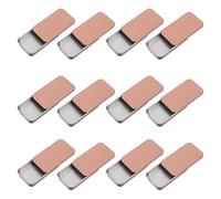Operitacx 12pcs Rose-gold Tinplate Sliding Lid Boxes 60x34x11mm for Lip Balm, Soap Lipstick Packaging, Small Metal Storage Containers for Personal Care and Cosmetic Samples