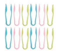 Operitacx 12pcs Small Plastic Kitchen Tongs for Serving Salad and Snacks, Lightweight Colorful Mini Buffet Tongs to Fine Motor Skills and Young Aspiring Chefs