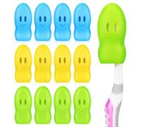 Operitacx 12pcs Toothbrush Cover Silicone Toothbrush Caps Easy to Clean Keeps Clean Cute Cartoon Design for Camping and Office Use