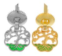 Operitacx 12pcs Tree of Life Small Jar Lid Handles and Silver Gold Vintage Brass Drawer Pulls Decorative Ring Pulls for Cabinets Dressers Jewelry Boxes