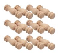 Operitacx 12pcs Unfinished Hardwood Finials Small Bridge Design Solid Wood Decorative Finials Beige Classical Romantic Style Enhance Space Railing Repair DIY Craft for Interior Design