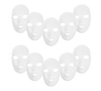 Operitacx 12pcs White Full Face Pvc Masks for Halloween Party, Non-deformation and Comfortable Fit, Stylish DIY Blank Masks for Adults, for New Years Eve and Easter Celebrations