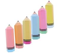 Operitacx 12sets Pencil Favor Boxes for Back to School Pencil Shaped Paper Treat Cases with Cards for Candy Snacks Prizes Classroom Party Supplies to Encourage Team Spirit and Learning