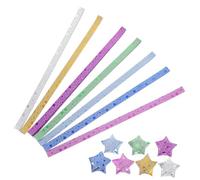 Operitacx 140pcs Origami Star Paper Strips Colors Glitter Folding Strips for DIY Crafts Handmade Decorations Party Supplies Scrapbooking and Holiday Gift Making