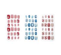 Operitacx 144pcs Christmas Fake Nails with Removable Adhesive Backing, Abs Material, Safe for Bodies, for Nail Art Design at Home and Christmas Parties