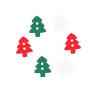 Operitacx 150Pcs Christmas Wooden Buttons Assorted Red Green White Snowflake Xmas Tree for DIY Craft Sewing Embellishments Holiday Decoration Gift Random Color