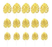 Operitacx 15pcs Artificial Golden Monstera Leaves Reusable Cloth Decorative Foliage for Wedding Home Party Table Decorations Eco-friendly and Fade-resistant Faux Leaves for Event Styling