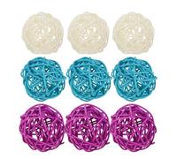 Operitacx 15pcs Assorted Colour Hand-woven Synthetic Rattan Balls for Decor, Strong round DIY Craft Balls Simple Design, for Dining Room and Party Photo Props