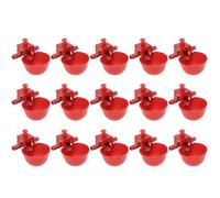 Operitacx 15pcs Automatic Poultry Drinking Bowl - Poultry Waterer Dispenser Adjustable Volume Chicken Water Bowl Drinking Cup - Auto Bird Drinker for Pigeons Ducklings Indoor Outdoor Use