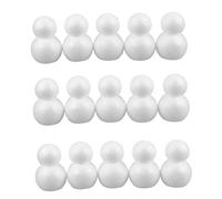 Operitacx 15PCS White Foam Snowman Crafts DIY Polystyrene Snowman Models for Christmas Ornaments Painting and Winter Decoration Supplies for Group Projects and Holiday Crafting