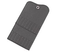 Operitacx 16-hole Nail Drill Bit Organizer Bag Folding Dark Gray Nail Drill Bits Storage Case for Manicure Tools Suitable for Salon and Travel Use