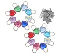 Operitacx 16pcs Mini Heart Locks: Small Diary Padlock Rhinestone Lock with Key for Diary Book Storage Box Jewelry Locker Decor Valentine Present