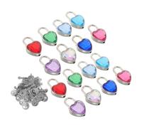 Operitacx 16PCS Mini Heart Shaped Padlocks with Key Rhinestone Love Locks for Diary Jewelry Box Storage Romantic for Weddings Anniversaries Valentine Day Decor