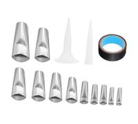 Operitacx 17Pcs Stainless Steel Caulking Finisher Kit Includes Caulk Nozzles Applicators and Adhesive Tools for Kitchen and Bathroom Sealing Tasks