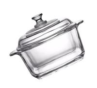 Operitacx 1l Thickened Tempered Glass Microwave Safe Soup Bowl with Two Handles and Lid, Crack-Resistant Bowl for Buffet and Snack Bar Use