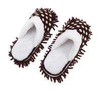 Operitacx 1pair Thickened Chenille Mop Slippers for Women Detachable Washable Dusting Shoes with Plush Interior Cozy Warm Floor Cleaning Footwear for Hardwood Tile Laminate Gentle Floors
