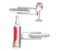 Operitacx 1pair Wine Glass and Bottle Cufflinks Elegant Sleeve Button Accessory for Men and Women Chic French Shirt Fashion Cuff Link Gift for Weddings Parties Formal and Casual Events