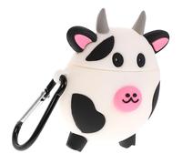 Operitacx 1Pc Cow Earbuds Case Cute Cartoon Silicone Cover for Wireless Headset Compatible with Airpods Durable Protection Easy Access Charging Random Hook Color Included
