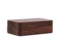 Operitacx 1pc Portable Black Walnut Jewelry Box with Closure Retro Travel Case for Necklaces Soft Flannelette Lining High-end Luxury Wood Grain Texture Compact Organizer for Women