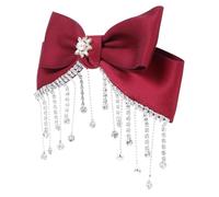 Operitacx 1pcs Bowknot Hairpin Hair Clamp Rhinestone Cloth Stainless Steel Stylish Lovely Comfortable Do Not Hurt Hair Girlfriend Proposal Party Accessory