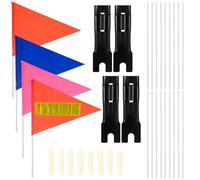 Operitacx 1set Bike Safety Flag with Flagpoles and Mounting Brackets for Bikes Reflective Multi-color Flags for Rear Axle Visibility Easy Installation for Bicycles Electric Vehicles