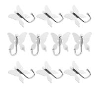 Operitacx 1set Stainless Steel Butterfly Wall Hook Decorative Coat Hangers for Bathroom Kitchen Hallway Space-Saving Cartoon Wall Hangers for Keys Towels Hats Coats