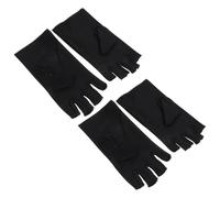 Operitacx 2 Pairs Anti UV Half Finger Gloves for Cycling and Manicure Black