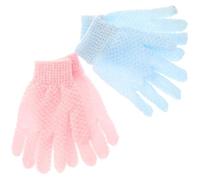 Operitacx 2 Pairs Double Side Shower Gloves Scrubbing Exfoliating Gloves Polyester Material Comfortable Easy to Reach Certain Parts of The Body for Daily Shower