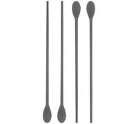 Operitacx 2 Pairs Silicone Double-Head Spoon Stirring Rod with Chopsticks Design, Sturdy and Easy to Clean Kitchen Gadget for Mixing Drinks and Cooking, Black Colour