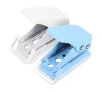 Operitacx 2 Pcs Portable Single Hole Puncher Compact Craft Tag Punch for Office Use Durable Lightweight Design for Precise Paper Punching Blue White Color